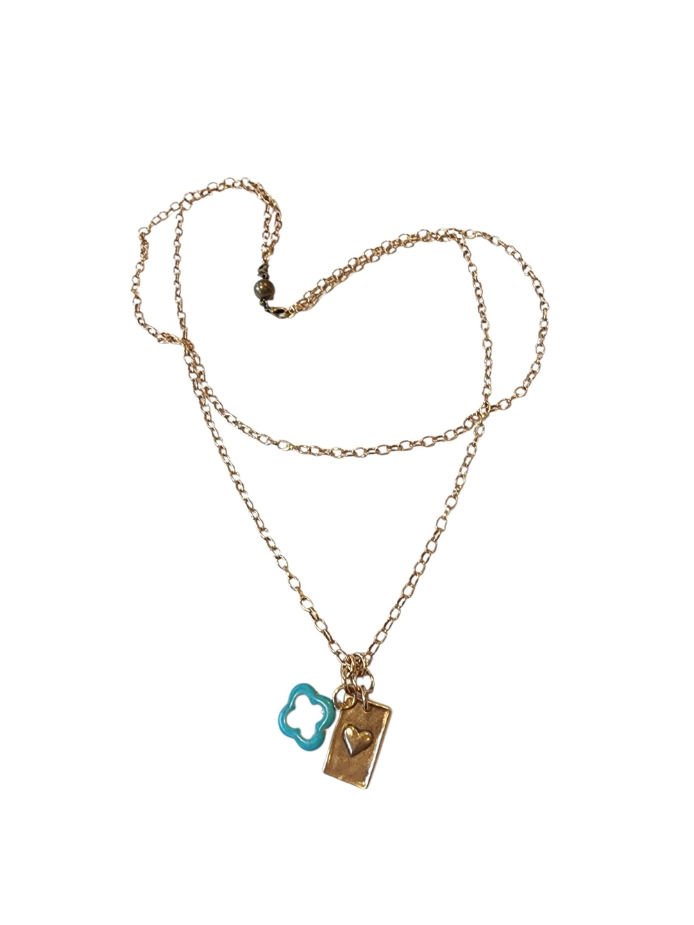 Gold-Tone Katia Necklace with Turquoise Accent Charm Remember Who The F* You Are